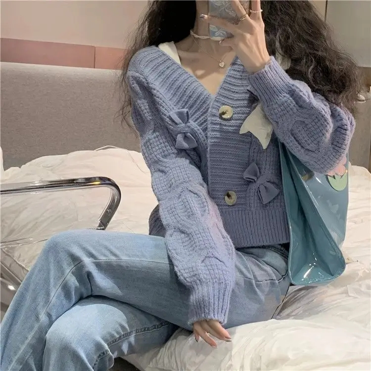 DannieWan Áo Len áo khoác cardigan áo cardigan len Thời trang hàn quốc WMY2390NW3 37Z230911