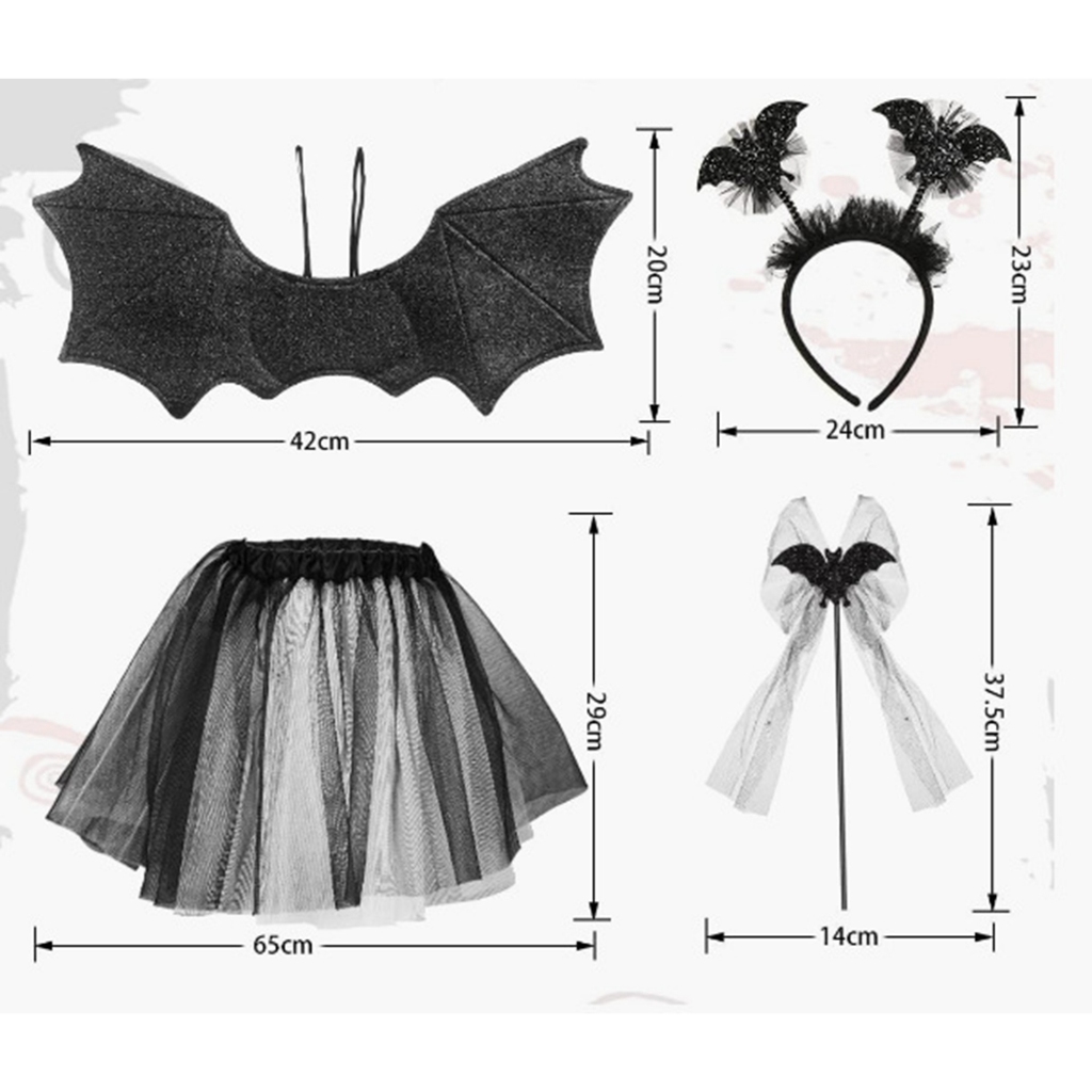 Set Băng Đô Và Chân Váy tutu Hóa Trang halloween Cho Bé Gái