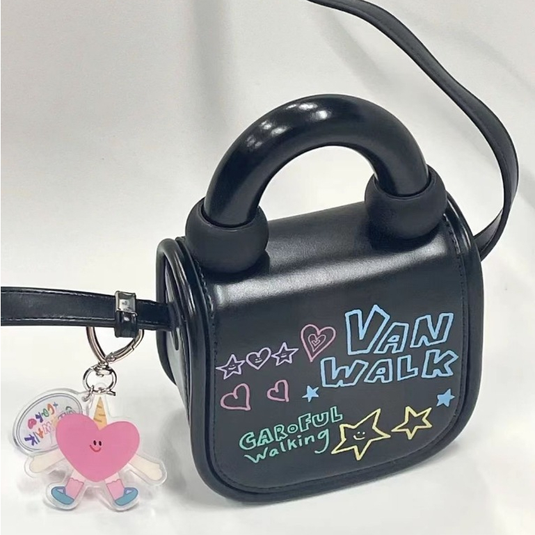 Túi Xách mini Họa Tiết Hoạt Hình graffiti Dễ Thương