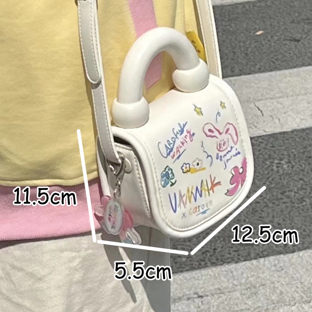 Túi Xách mini Họa Tiết Hoạt Hình graffiti Dễ Thương