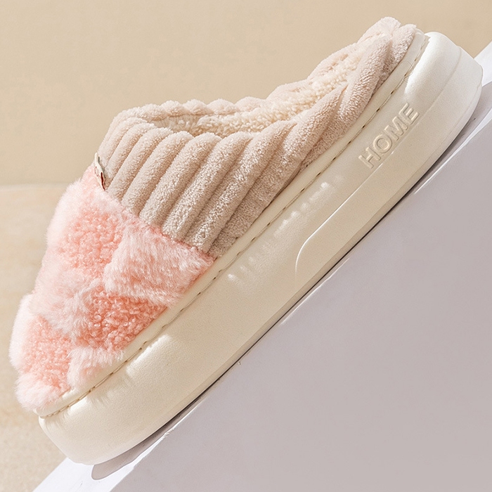 Dép cotton ấm áp mùa đông dành cho nữ trong nhà dép len chống trượt