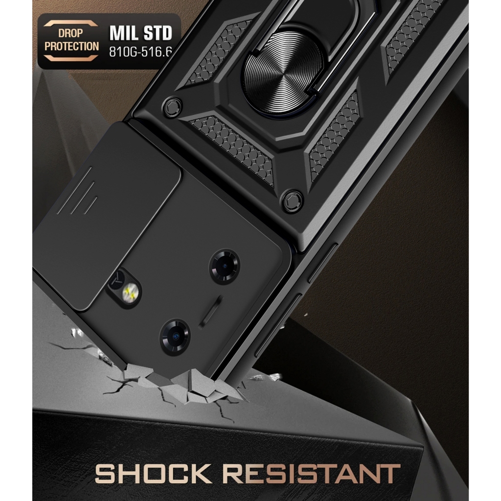 Ốp Điện Thoại Cứng Chống Rơi Có Nắp lens Cho tecno pova 5 4 pro 3 2 neo 2 Sự Bảo Vệ