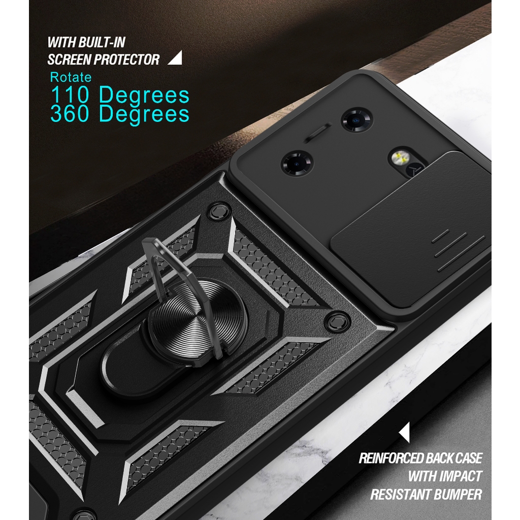 Ốp Điện Thoại Cứng Chống Rơi Có Nắp lens Cho tecno pova 5 4 pro 3 2 neo 2 Sự Bảo Vệ