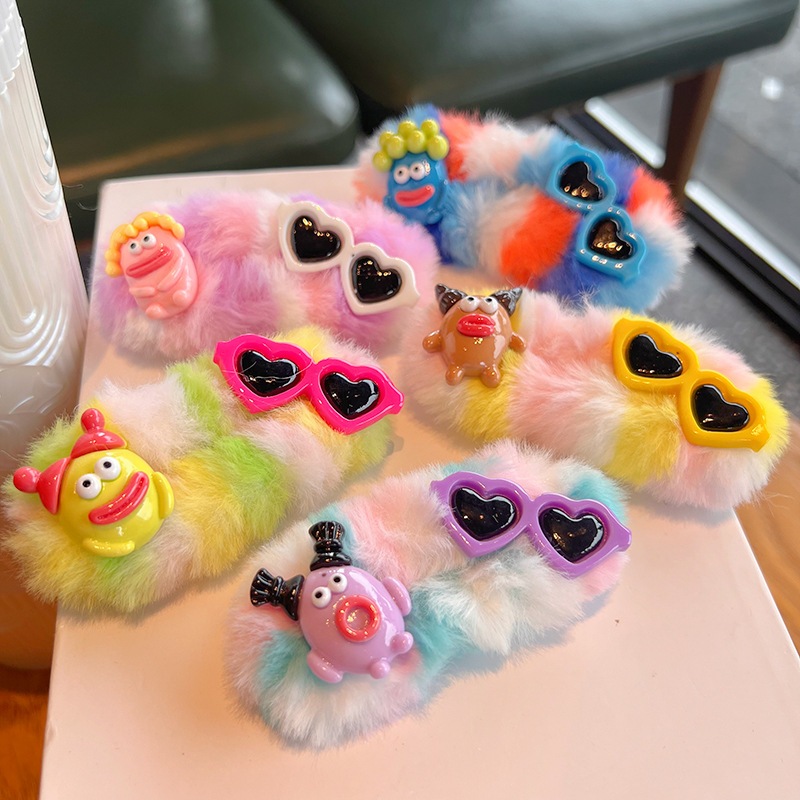 Kẹp Tóc Lông Nhung Hình Ngôi Sao / Trái Tim Dễ Thương Thời Trang Thu Đông Cho Nữ kẹp tóc ngôi sao kẹp tóc dễ thương/kẹp tóc mái