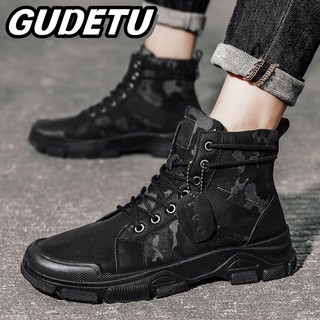 Gudetu giày bốt camo nam mới. doc martens bình thường hợp thời trang nam. giày bốt sa mạc cổ điển cho nam