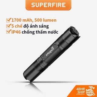 Đèn pin SUPERFIRE S5 mini sạc lại được nhiều chế độ điều chỉnh chống thấm nước tiện lợi cho cắm trại/ ngoài trời