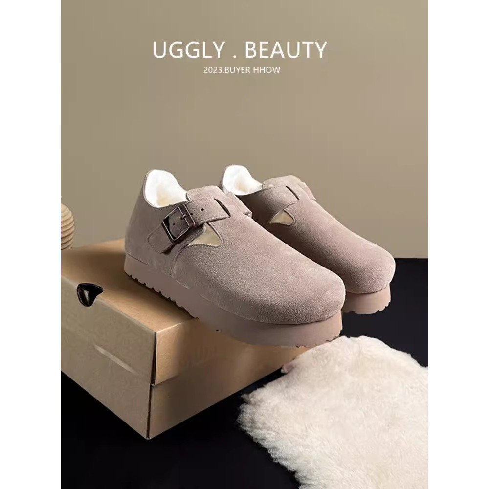 Giày birkenstock Đế Dày Lót Lông Giữ Ấm Mùa Thu Đông Phong Cách Mới 2023 Cho Nữ