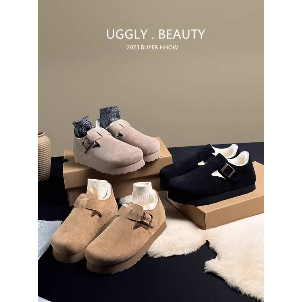 Giày birkenstock Đế Dày Lót Lông Giữ Ấm Mùa Thu Đông Phong Cách Mới 2023 Cho Nữ