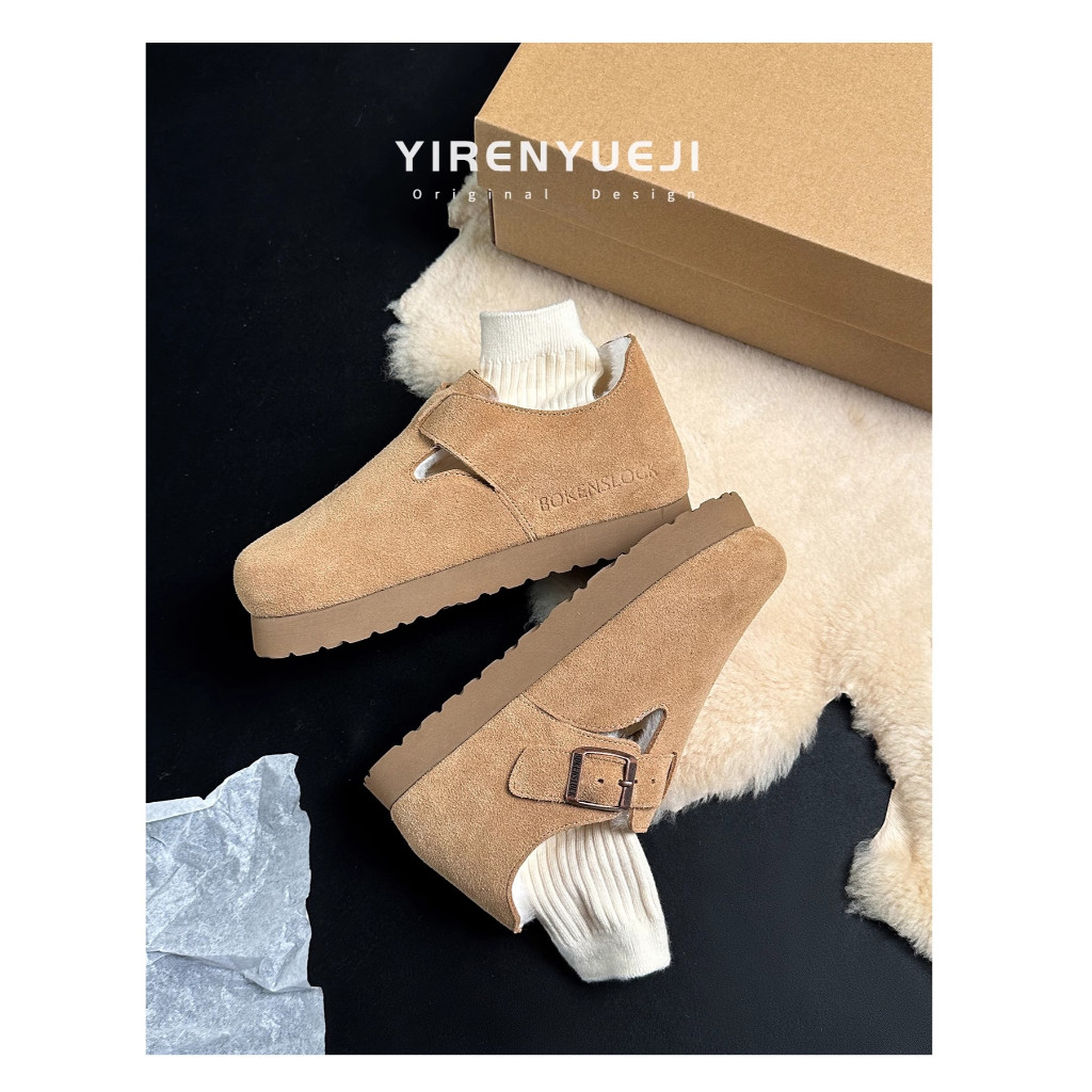 Giày birkenstock Đế Dày Lót Lông Giữ Ấm Mùa Thu Đông Phong Cách Mới 2023 Cho Nữ