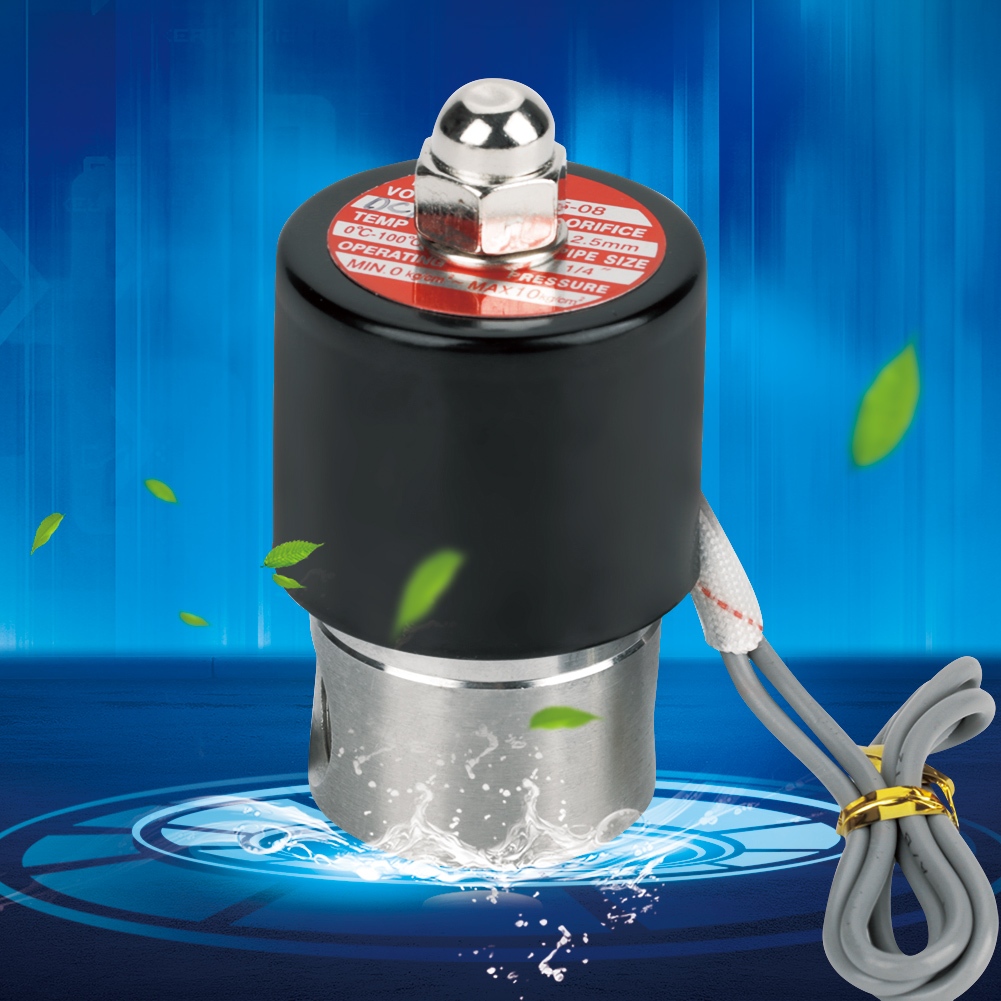 DC 12V G1/4 "Van điện từ thường đóng bằng thép không gỉ 304 Dustrial L.