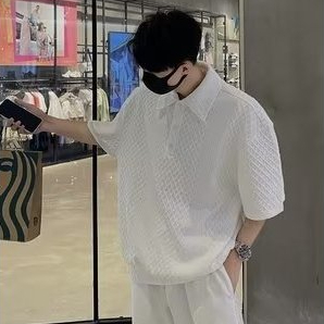 Áo Sơ Mi polo Tay Ngắn Màu Trơn Dáng Rộng Thoải Mái Thời Trang 2023 Mới Mẻ Cho Nam