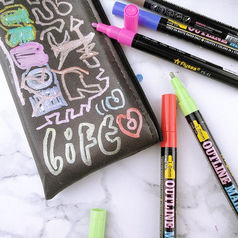 Bút Đánh Dấu Hai Đường Viền Màu Bạc Phong Cách graffiti Giáng Sinh Dành Cho Học Sinh diy