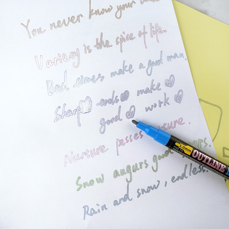 Bút Đánh Dấu Hai Đường Viền Màu Bạc Phong Cách graffiti Giáng Sinh Dành Cho Học Sinh diy