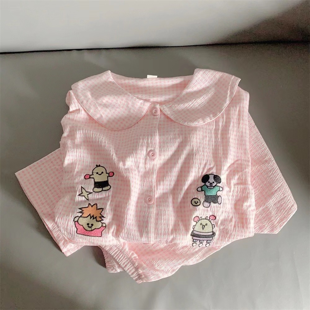 YAMI Bộ Đồ Ngủ Tay Dài Họa Tiết Hoạt Hình Thời Trang Xuân Thu Cho Nữ