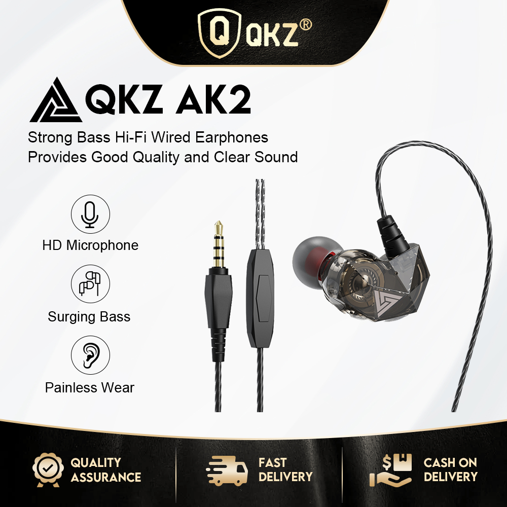 Tai nghe nhét tai QKZ AK2 có dây chống rối âm thanh siêu trầm với micro đàm thoại