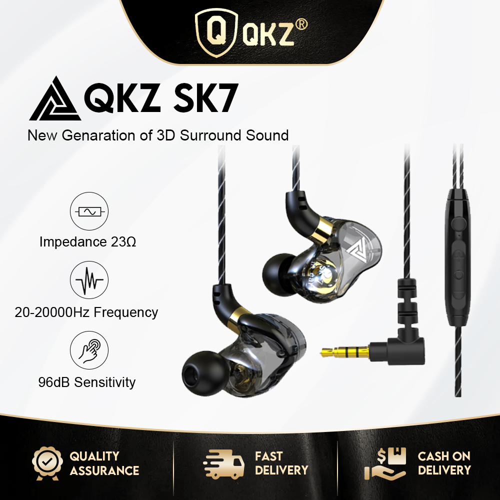 Tai nghe nhét tai QKZ SK7 giắc 3.5mm âm thanh stereo sống động có micro