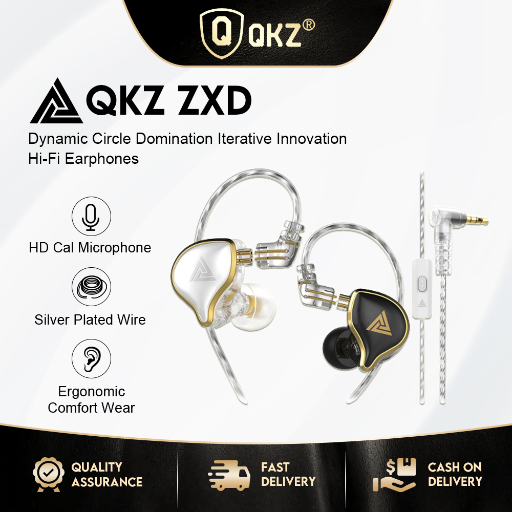 Tai nghe nhét tai QKZ ZXD chống ồn âm thanh bass mạnh mẽ sống động tích hợp mi cờ rô có dây tiện lợi