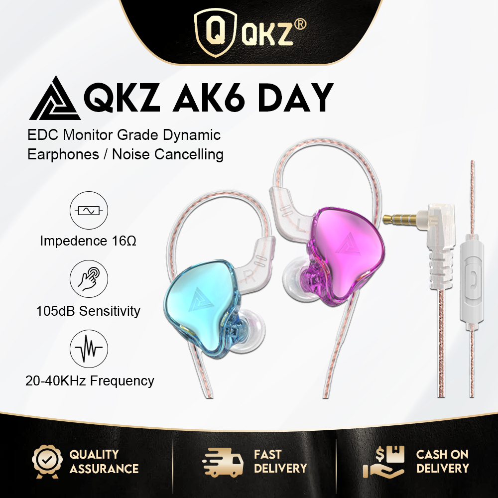 Tai nghe nhét tai Qkz AK6-DAY có dây jack 3.5mm âm thanh siêu trầm có micro