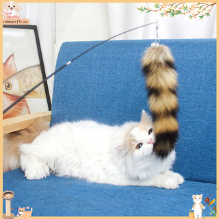 Phổ biến Plush Funny Cat Stick Có thể thu vào Đầu có thay thế Cứu trợ Chán nản Kitten Teaser Wand cho Trong nhà
