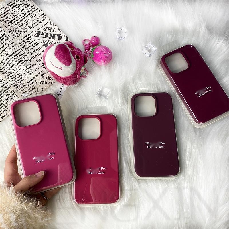Violet Rose Red Dragon Fruit Series Liquid Silicone Phone Case Compatible with iPhone 14 13 12 11 Pro Max XR IX XS Max 7 8 PLUS Phone Case Shockproof and Anti slip Bumper Cover