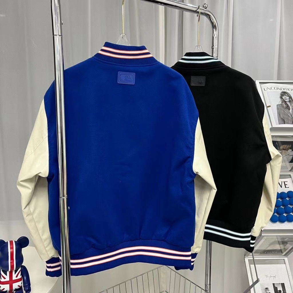 Mlb Áo Khoác Bóng Chày Dáng Rộng Phối Màu Tương Phản Cá Tính Cho Nam Và Nữ