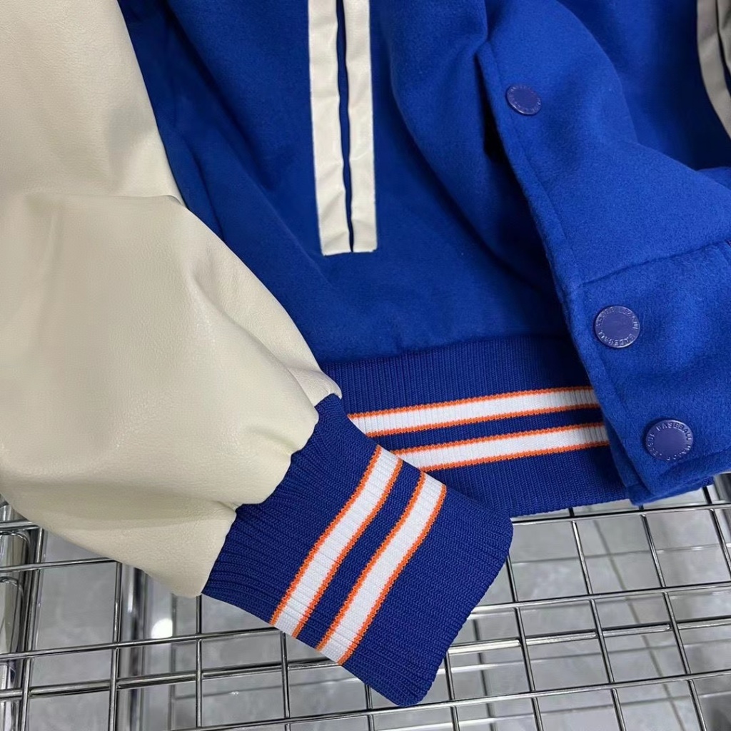 Mlb Áo Khoác Bóng Chày Dáng Rộng Phối Màu Tương Phản Cá Tính Cho Nam Và Nữ