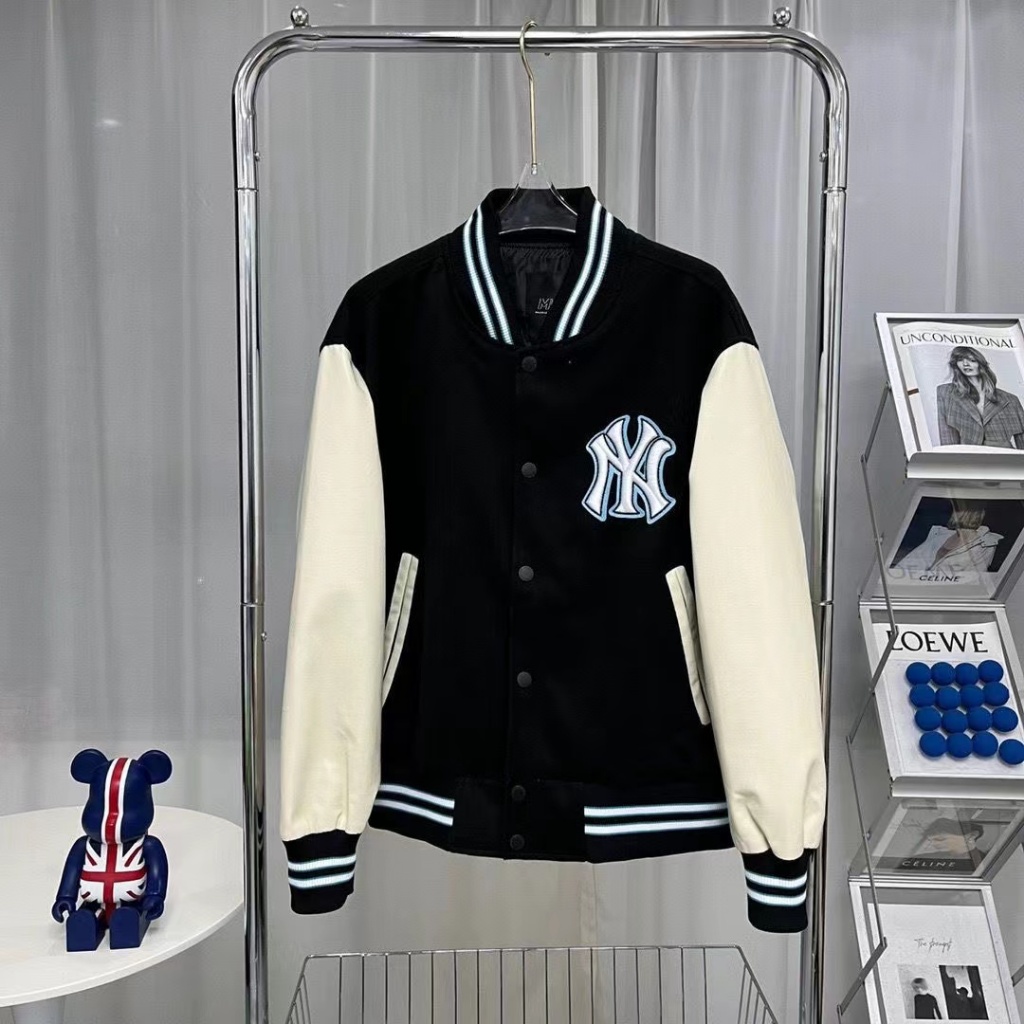 Mlb Áo Khoác Bóng Chày Dáng Rộng Phối Màu Tương Phản Cá Tính Cho Nam Và Nữ