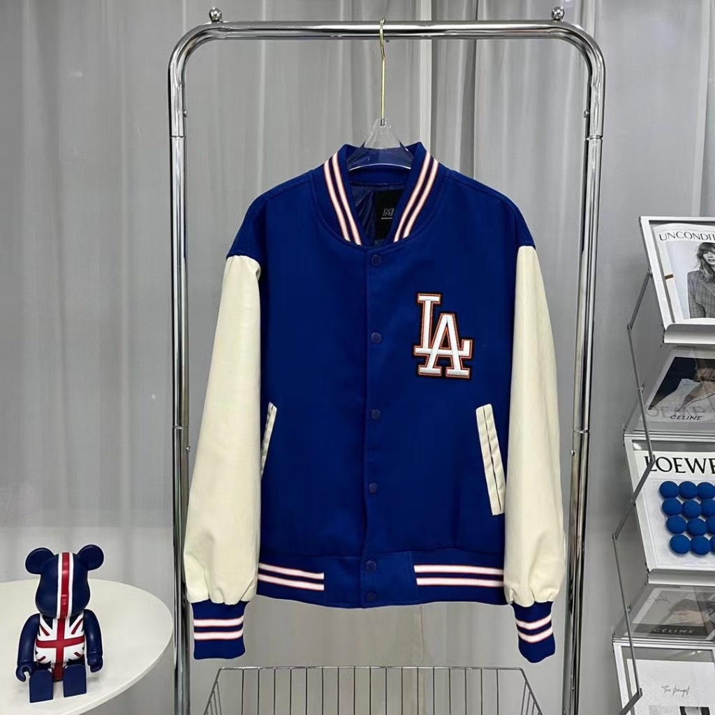 Mlb Áo Khoác Bóng Chày Dáng Rộng Phối Màu Tương Phản Cá Tính Cho Nam Và Nữ