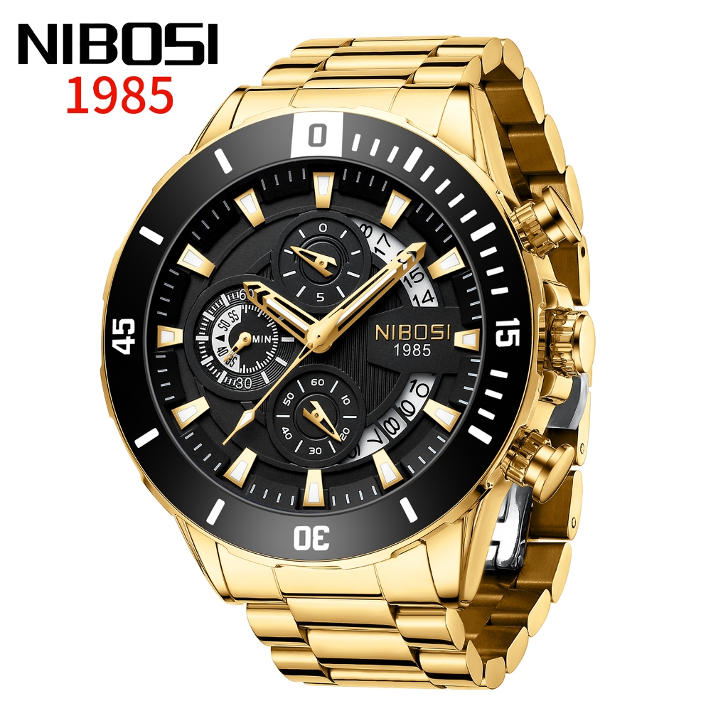 Nibosi Đồng Hồ Nam Chất Liệu Thép Không Gỉ 2592