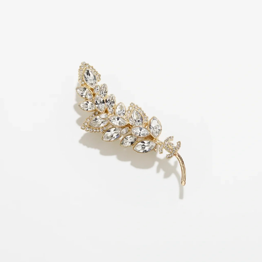 Trâm Cài Áo Mạ Bạc 925 Hình Chiếc Lá Đính Đá Thời Trang