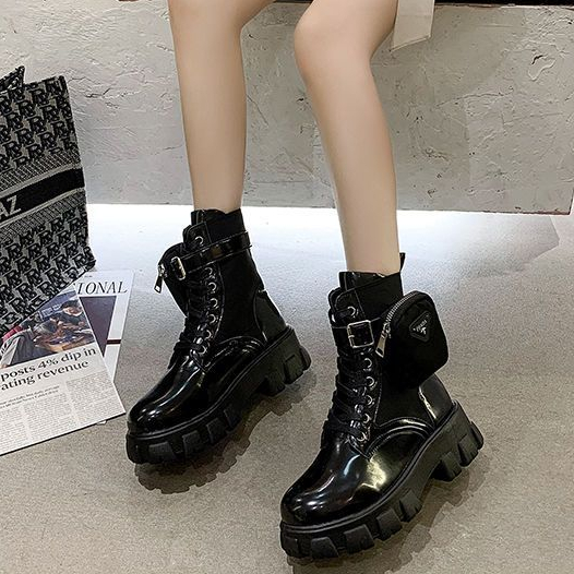 YAOLI Giày Bốt martin Đế Dày Vừa Có Túi Phong Cách Âu Mỹ