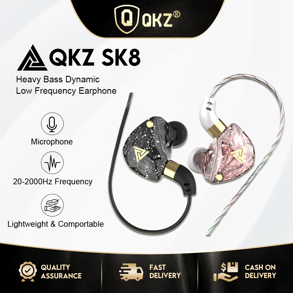 Tai nghe có dây QKZ SK8 jack 3.5mm cao cấp siêu trầm có micro