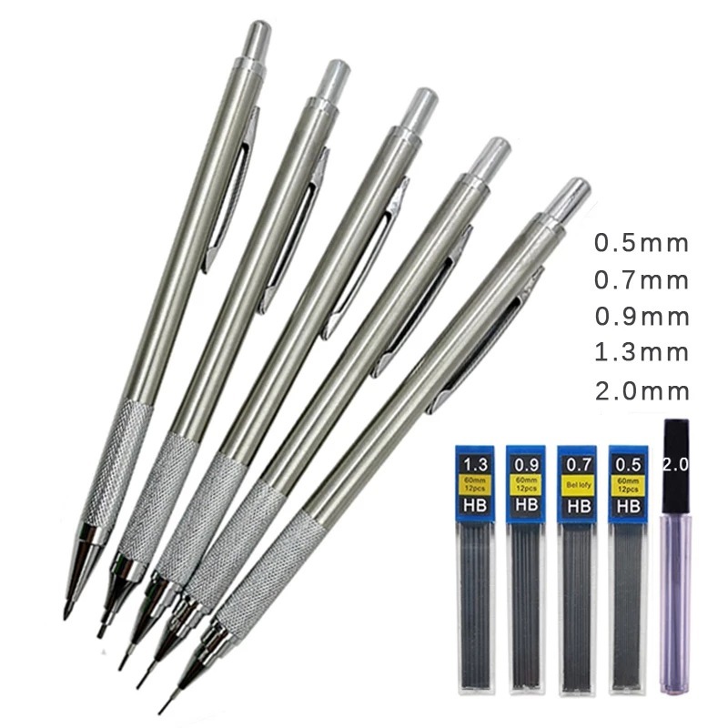 Bút Chì Kim Loại Chuyên Nghiệp 0.3 / 0.5 / 0.7 / 0.9 / 1.3 / 2.0 / 3.0mm