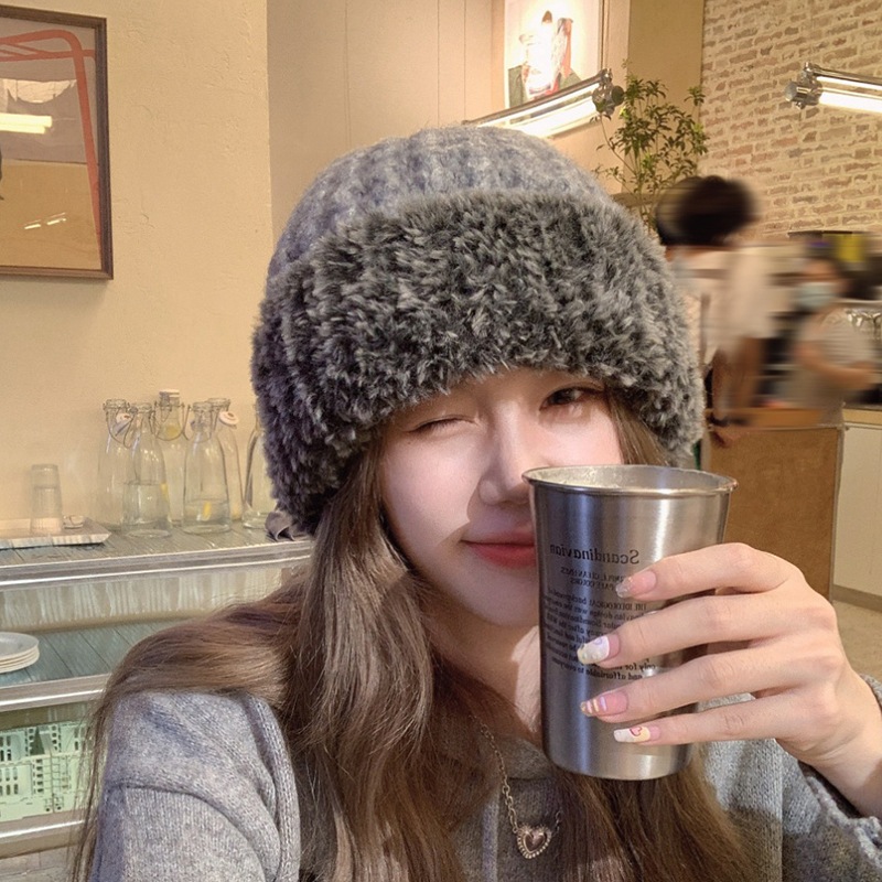 Mũ Len Dệt Kim Dày Dặn Giữ Ấm Mùa Thu Đông Phong Cách Hàn Quốc Mới Cho Nữ