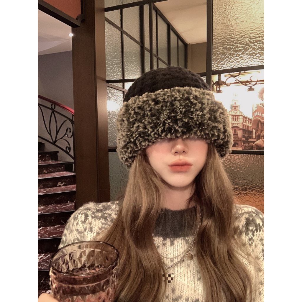 Mũ Len Dệt Kim Dày Dặn Giữ Ấm Mùa Thu Đông Phong Cách Hàn Quốc Mới Cho Nữ