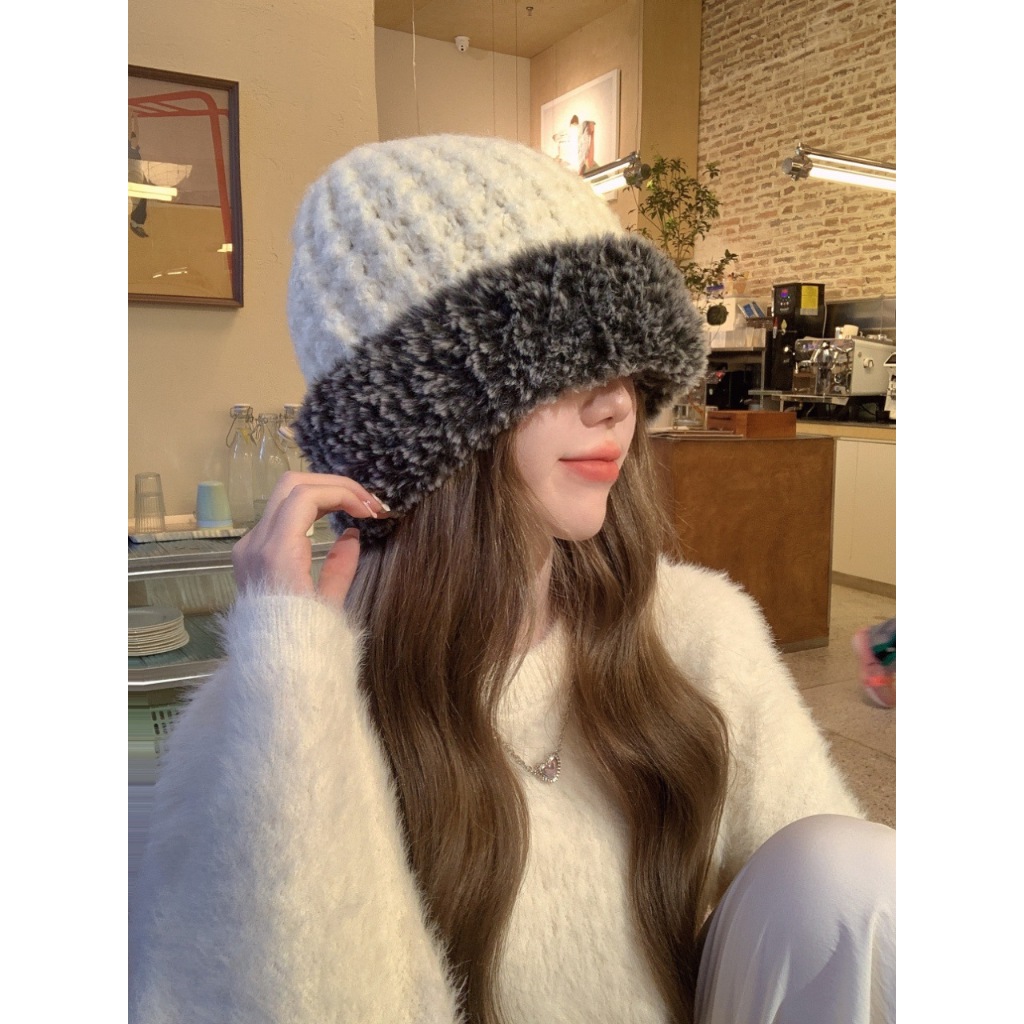 Mũ Len Dệt Kim Dày Dặn Giữ Ấm Mùa Thu Đông Phong Cách Hàn Quốc Mới Cho Nữ