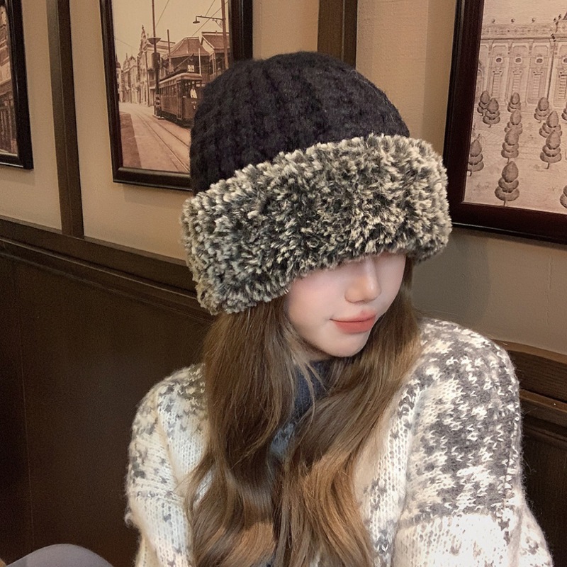 Mũ Len Dệt Kim Dày Dặn Giữ Ấm Mùa Thu Đông Phong Cách Hàn Quốc Mới Cho Nữ
