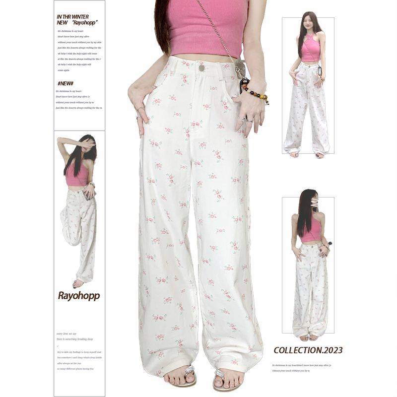 Risque Rose quần ống rộng quần nữ jean quần jean hàn quốc xu hướng thời trang Xu hướng WNK2300M46 41Z231011