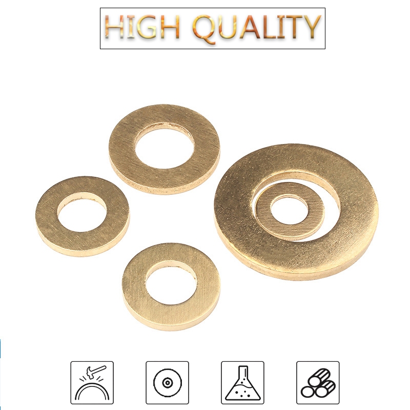 M2.5 M3 M4 M5 M6 Đồng thau phẳng Gioăng đồng nghiền Niêm phong Máy giặt Con dấu phẳng Vòng đệm