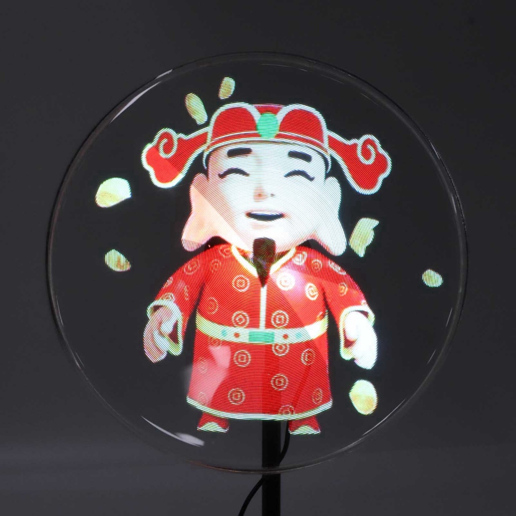Máy chiếu quảng cáo ba chiều Quạt 3D Hologram LED 256x1024 Góc nhìn 176 độ 256 Hạt THREELIVES