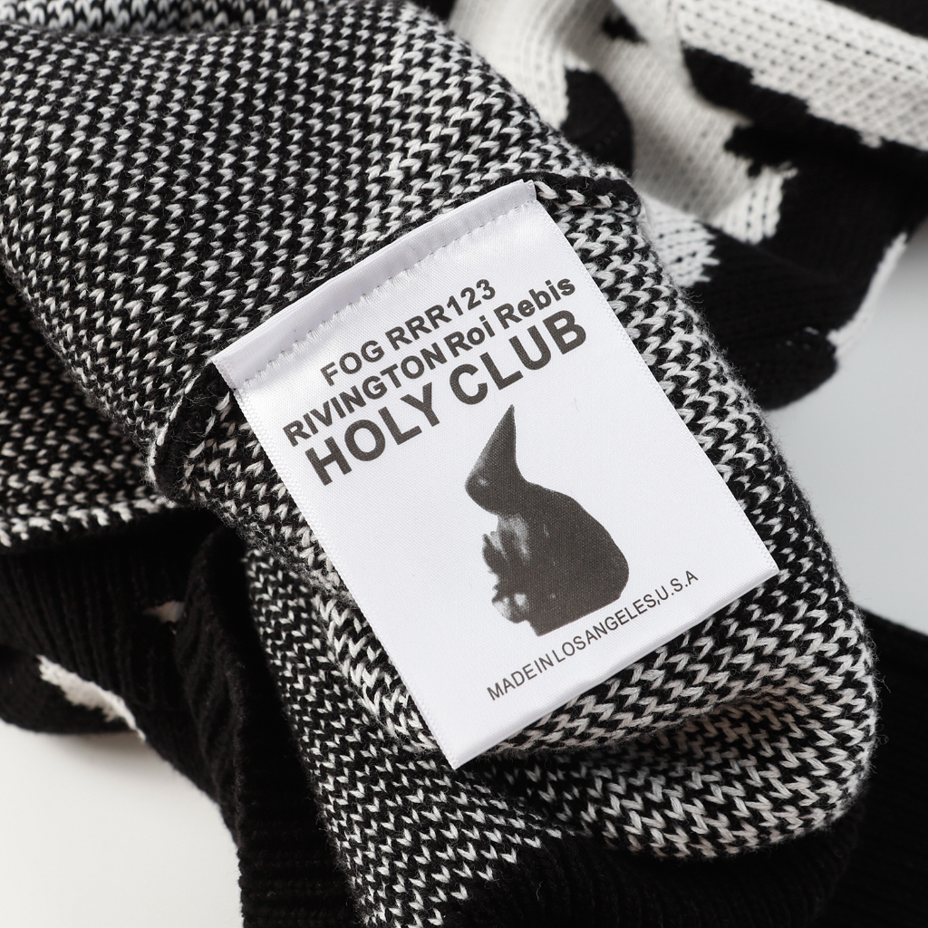 RRR123 New Vintage Black and White Contrast Jacquard Knitted V-neck Cardigan Loose Coat