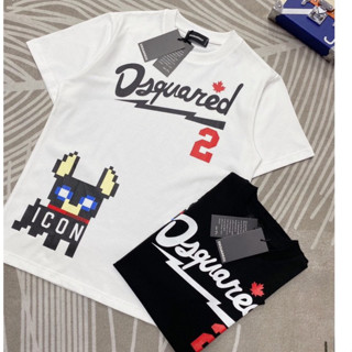Dsq Áo Thun unisex Ngắn Tay Vải cotton Trơn Thoáng Khí In Hình dsquared2 Thời Trang Cao Cấp