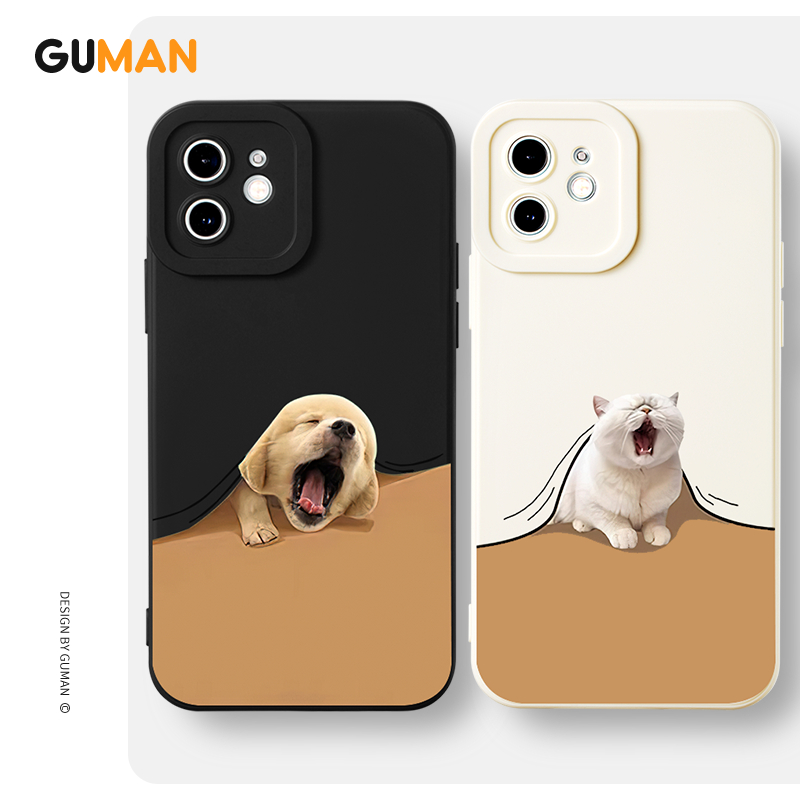 Ốp lưng GUMAN mềm ngộ nghĩnh cặp đôi dễ thương đẹp Cho iPhone 15 14 13 12 11 Pro Max SE 2020 X XR XS 8 7 ip 6S 6 Plus kute xyb2418