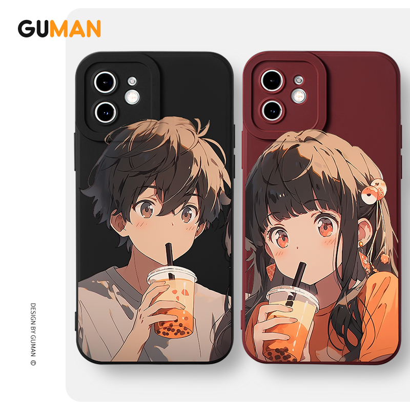 Ốp lưng GUMAN mềm hoạt hình cặp đôi dễ thương đẹp Cho iPhone 15 14 13 12 11 Pro Max SE 2020 X XR XS 8 7 ip 6S 6 Plus kute xyb2431