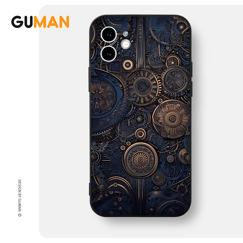 Ốp lưng GUMAN mềm ngầu đen dễ thương đẹp Cho iPhone 15 14 13 12 11 Pro Max SE 2020 X XR XS 8 7 ip 6S 6 Plus kute xyb2429