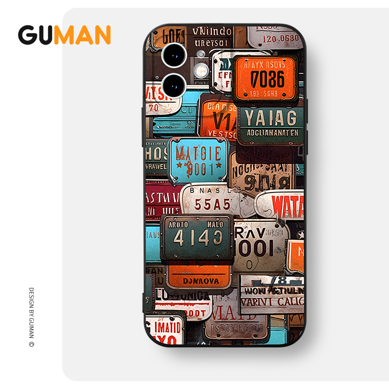 Ốp lưng GUMAN mềm ngầu đen dễ thương đẹp Cho iPhone 15 14 13 12 11 Pro Max SE 2020 X XR XS 8 7 ip 6S 6 Plus kute xyb2424