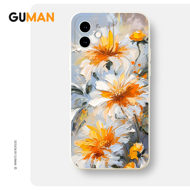 Ốp lưng GUMAN mềm hoa độc lạ dễ thương đẹp Cho iPhone 15 14 13 12 11 Pro Max SE 2020 X XR XS 8 7 ip 6S 6 Plus kute xyb2427