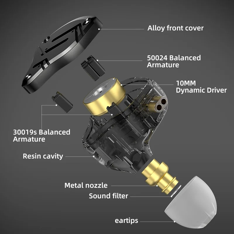 Tai Nghe Nhét Tai kz zs10 pro x jack 3.5mm Âm Thanh hifi Sống Động Điện Thoại