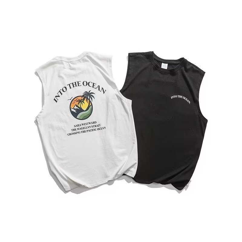 Áo Thun cotton Không Tay Dáng Rộng Phong Cách Nhật Bản Thời Trang Mùa Hè Cho Nam