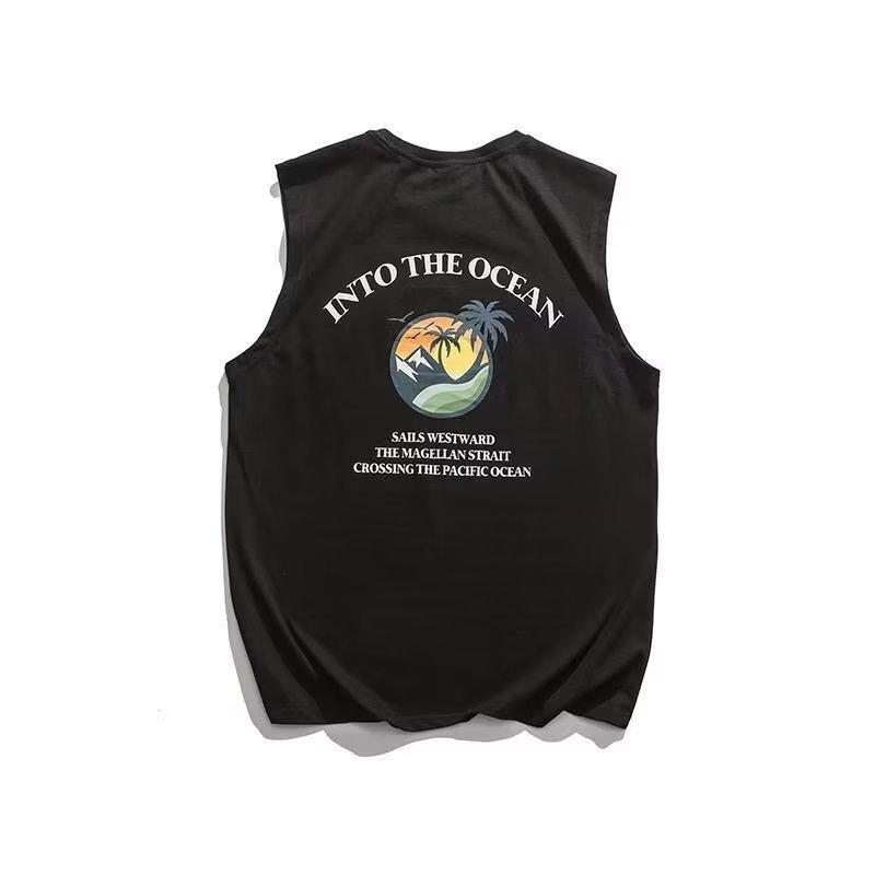 Áo Thun cotton Không Tay Dáng Rộng Phong Cách Nhật Bản Thời Trang Mùa Hè Cho Nam